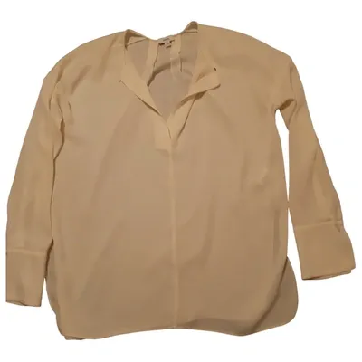 Pre-owned Vince Silk Blouse In Ecru