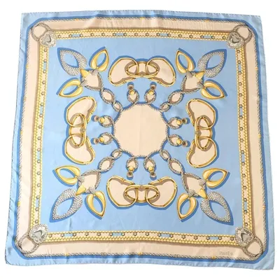 Pre-owned Piaget Silk Neckerchief In Blue