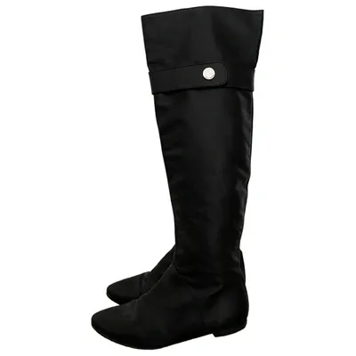 Pre-owned Coccinelle Leather Biker Boots In Black