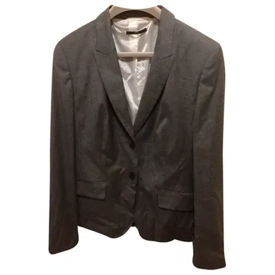 Pre-owned Hugo Boss Wool Blazer In Grey