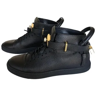 Pre-owned Buscemi Leather High Trainers In Black