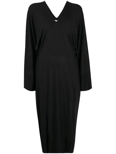 Henrik Vibskov Dropped-waist Draped Dress In Black