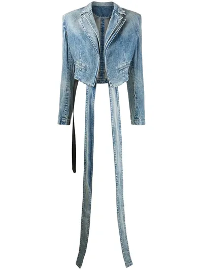 Ben Taverniti Unravel Project Cropped-jeansjacke In Blue