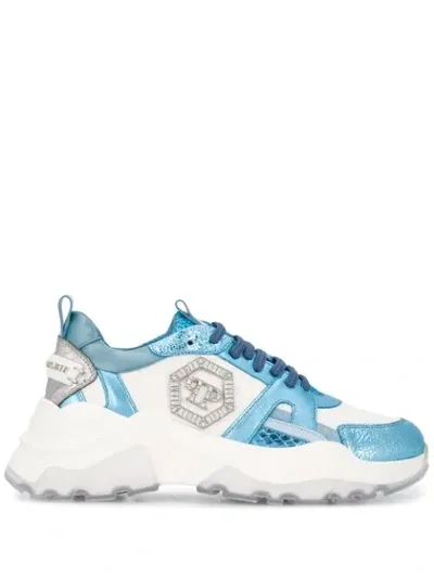 Philipp Plein Two-tone Runner Sneakers In White