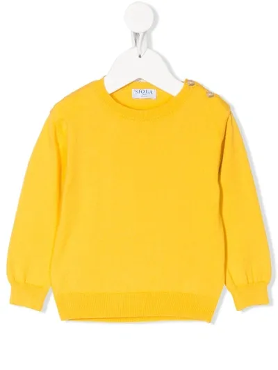 Siola Babies' Crew-neck Knit Jumper In Yellow