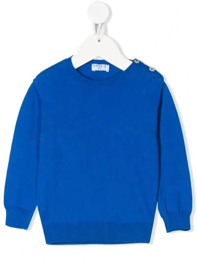 Siola Babies' Crew-neck Knit Jumper In Blue