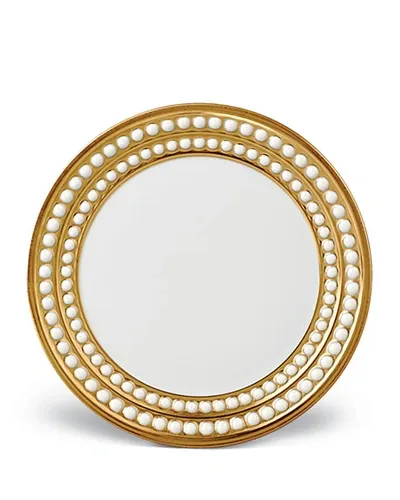 L'objet Perlee Gold Bread & Butter Plate In Gold And White