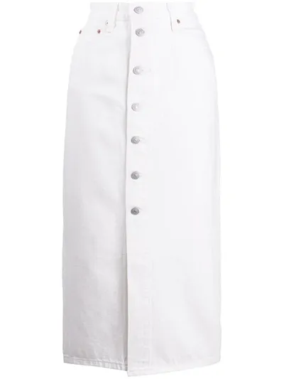 Levi's Button-front Denim Skirt In White