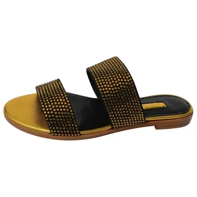 Pre-owned Rupert Sanderson Leather Sandals In Gold