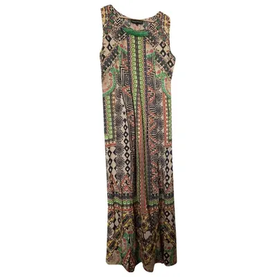 Pre-owned Hemant & Nandita Silk Maxi Dress In Green