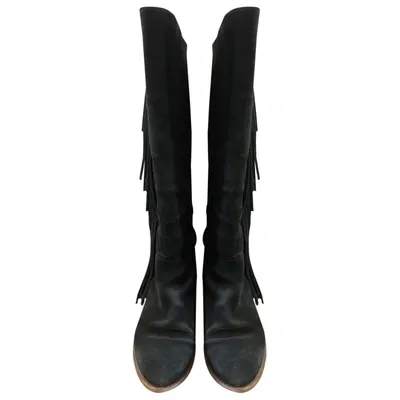 Pre-owned Polo Ralph Lauren Western Boots In Black