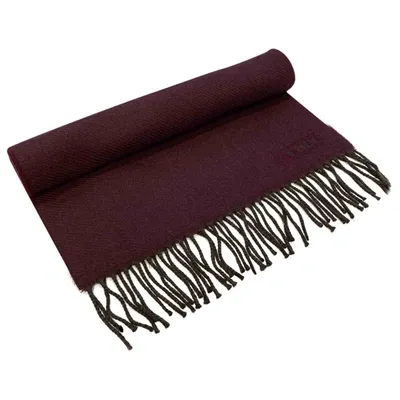 Pre-owned Fendi Wool Scarf & Pocket Square In Burgundy