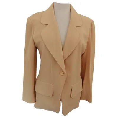 Pre-owned Karl Lagerfeld Wool Blazer In Beige