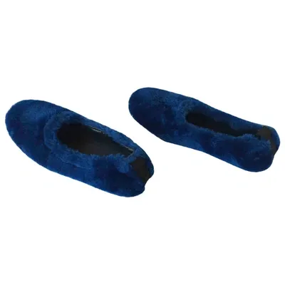 Pre-owned Joshua Sanders Faux Fur Flats In Blue