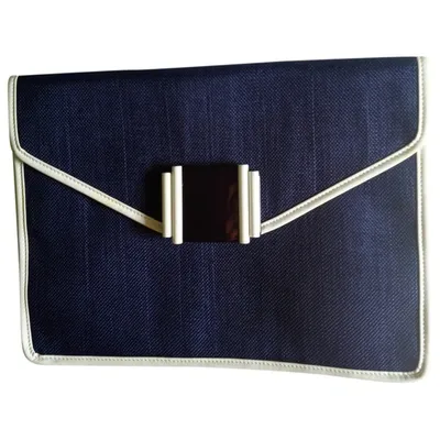 Pre-owned Emporio Armani Clutch Bag In Blue