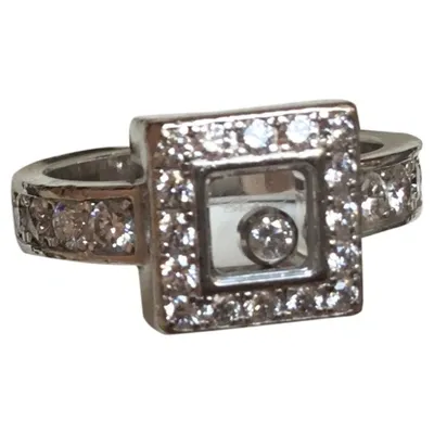 Pre-owned Chopard Happy Diamonds White Gold Ring In Silver