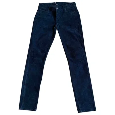 Pre-owned Iro Slim Pants In Navy