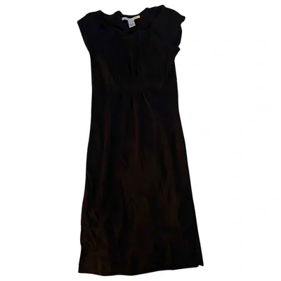 Pre-owned Diane Von Furstenberg Wool Mid-length Dress In Black