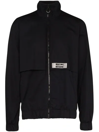 Maison Kitsuné Zip-up Windbreaker Jacket In Blue