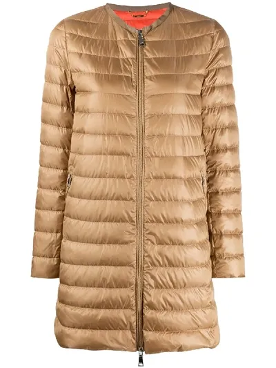 Seventy Zipped Padded Coat In Brown