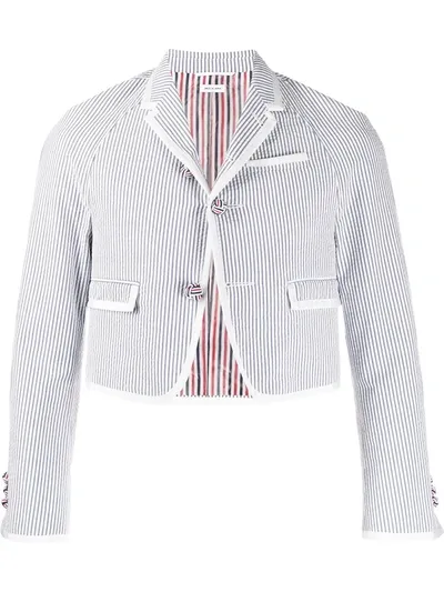 Thom Browne Rugby Striped Raglan Sport Jacket In White