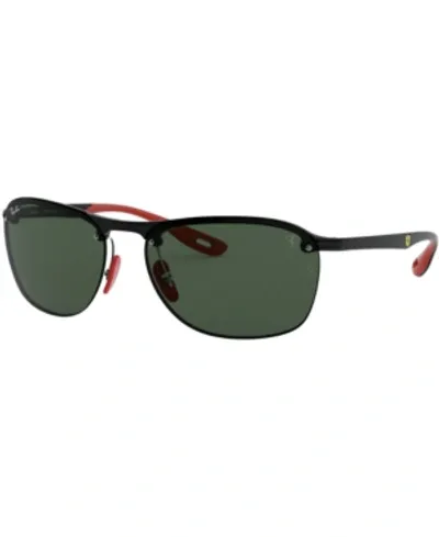 Ray Ban Rb4302m Scuderia Ferrari Collection Sunglasses Black Frame Green Lenses 62-16