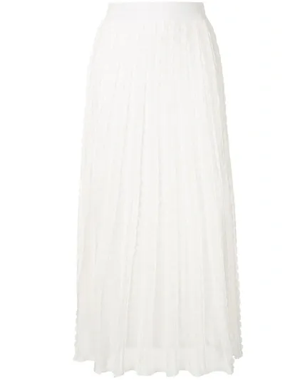 Alexis Zea Scalloped Knit Skirt In White