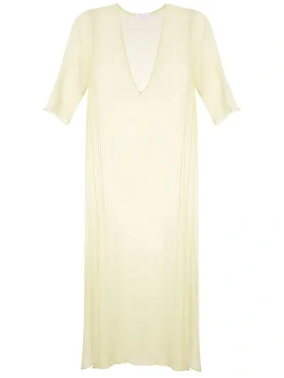 Brigitte Silk Beach Dress In Yellow