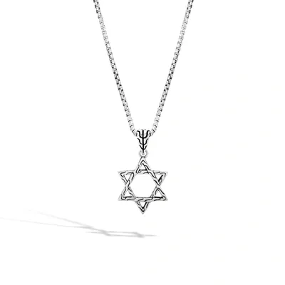 John Hardy Men's Sterling Silver Classic Chain Star Of David Pendant Necklace, 20 In Silver Tone