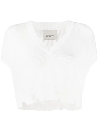 Laneus Cropped Sleeveless Jumper In White