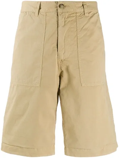 Woolrich Contrast Hem Shorts In Neutrals