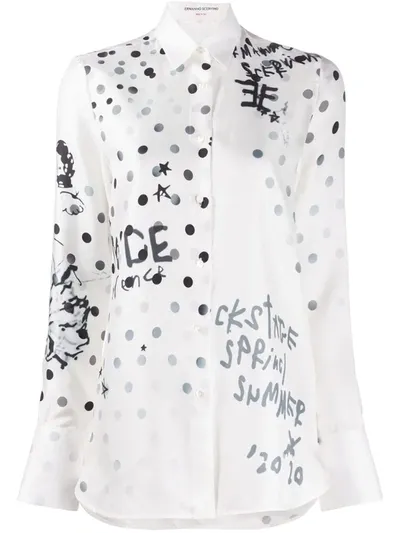 Ermanno Scervino Graffiti Print Shirt In White