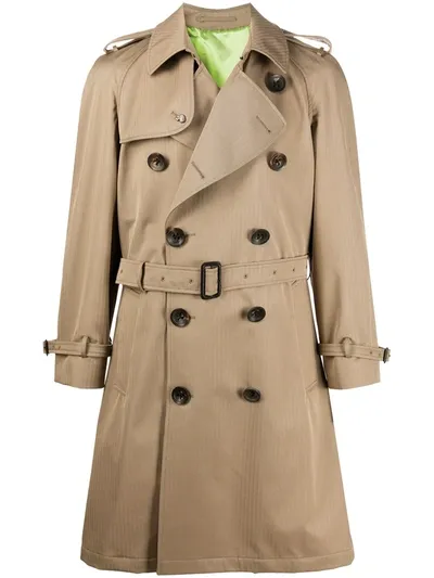 Gabriele Pasini Belted Trench Coat In Neutrals