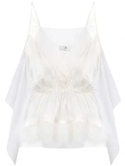 Mm6 Maison Margiela Lace-trim Camisole In White