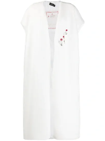 Barbara Bologna Embellished Oversized Gilet In White