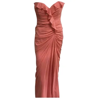 Pre-owned Badgley Mischka Maxi Dress In Orange