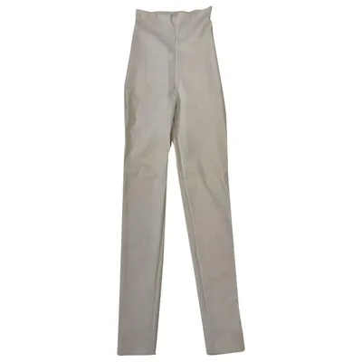 Pre-owned Dolce & Gabbana Wool Slim Pants In Ecru