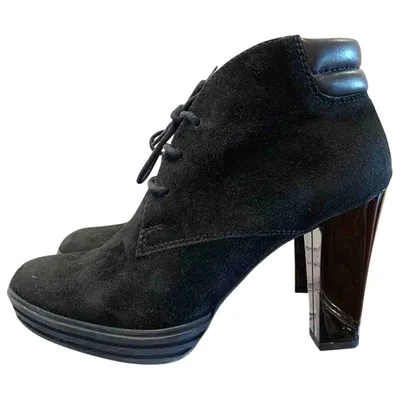 Pre-owned Hogan Ankle Boots In Black