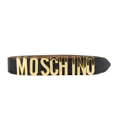 Pre-owned Moschino Leather Belt In Black