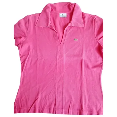 Pre-owned Lacoste Pink Cotton Top