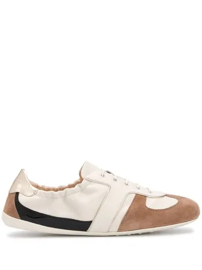 Tod's Colour-block Leather Sneakers In Neutrals