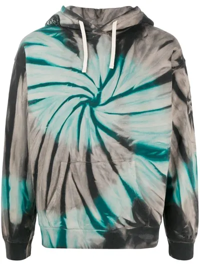 Paura Abstract Printed Hoodie In Blue