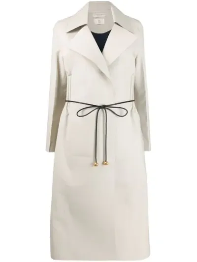 Bottega Veneta Cotton Cinched-waist Trench Coat In Beige