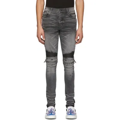 Amiri 'mx2' Zip Detail Skinny Jeans In Grey