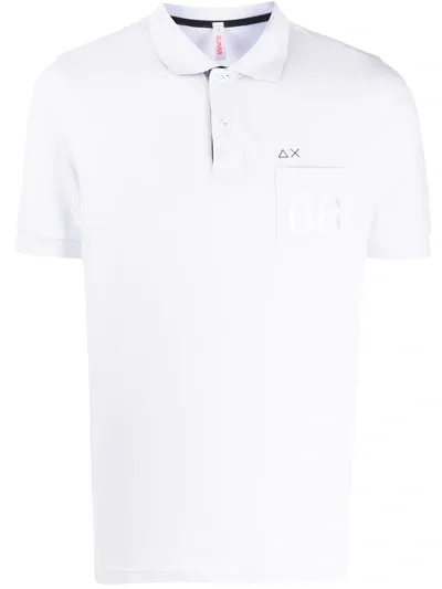 Sun 68 Short Sleeve Polo Shirt In White