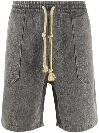 Nanushka Textured Style Drawstring Waist Shorts In Grey