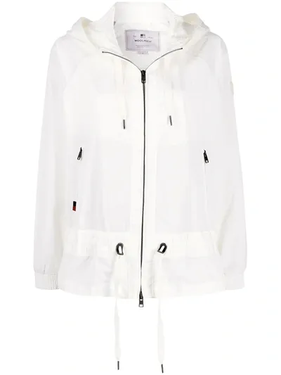 Woolrich Erie Hooded Windbreaker In White