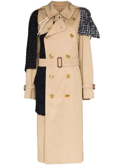 Tiger In The Rain Reworked Burberry Panelled Trench Coat In Neutrals