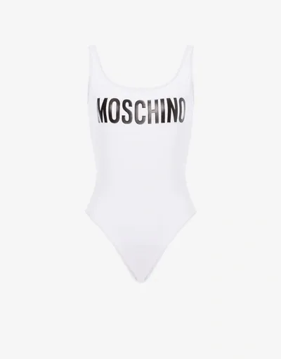 Moschino One-piece Swimsuit With Logo In White