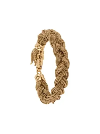 Emanuele Bicocchi Woven Strap Bracelet In Gold